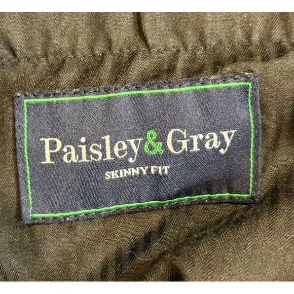 Paisley & Gray Pants Men's 32x32 Skinny Fit Blue Cotton Blend Chino - Picture 2 of 7